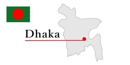 バングラデシュのダッカの地図